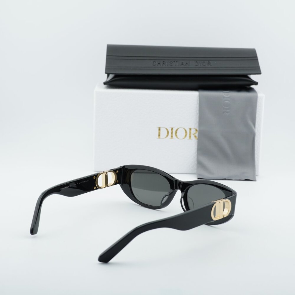 Dior 30MONTAIGNE S9U 10A0 Sunglasses Black Oval Frame, Grey Lenses - Picture 12 of 12